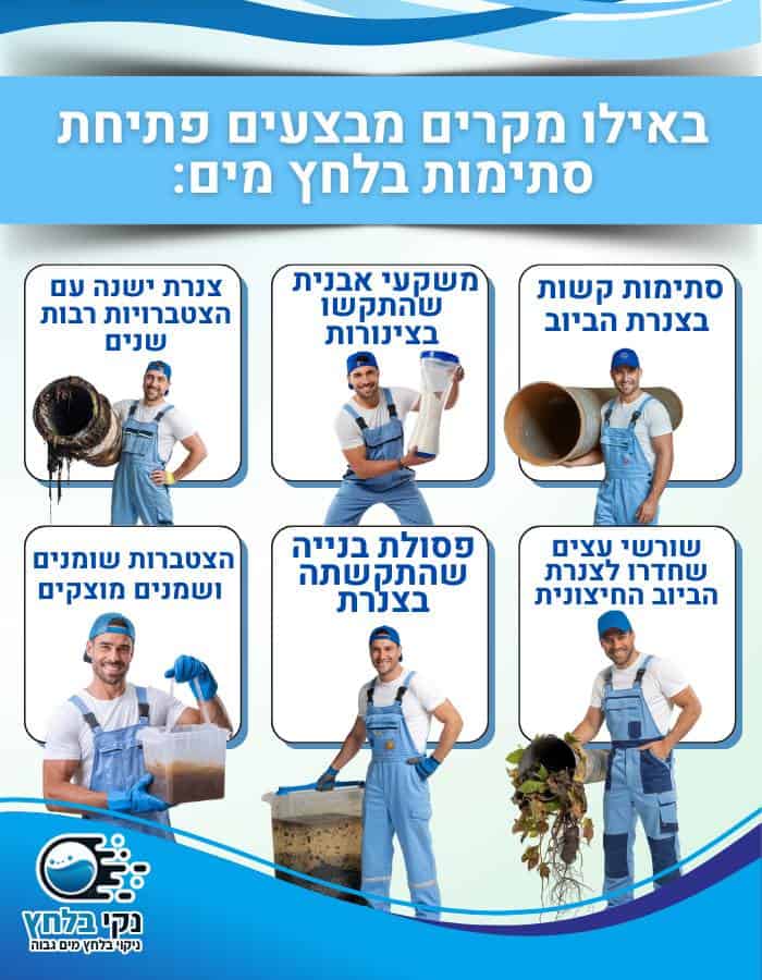 מתי פותחים סתימה בלחץ מים